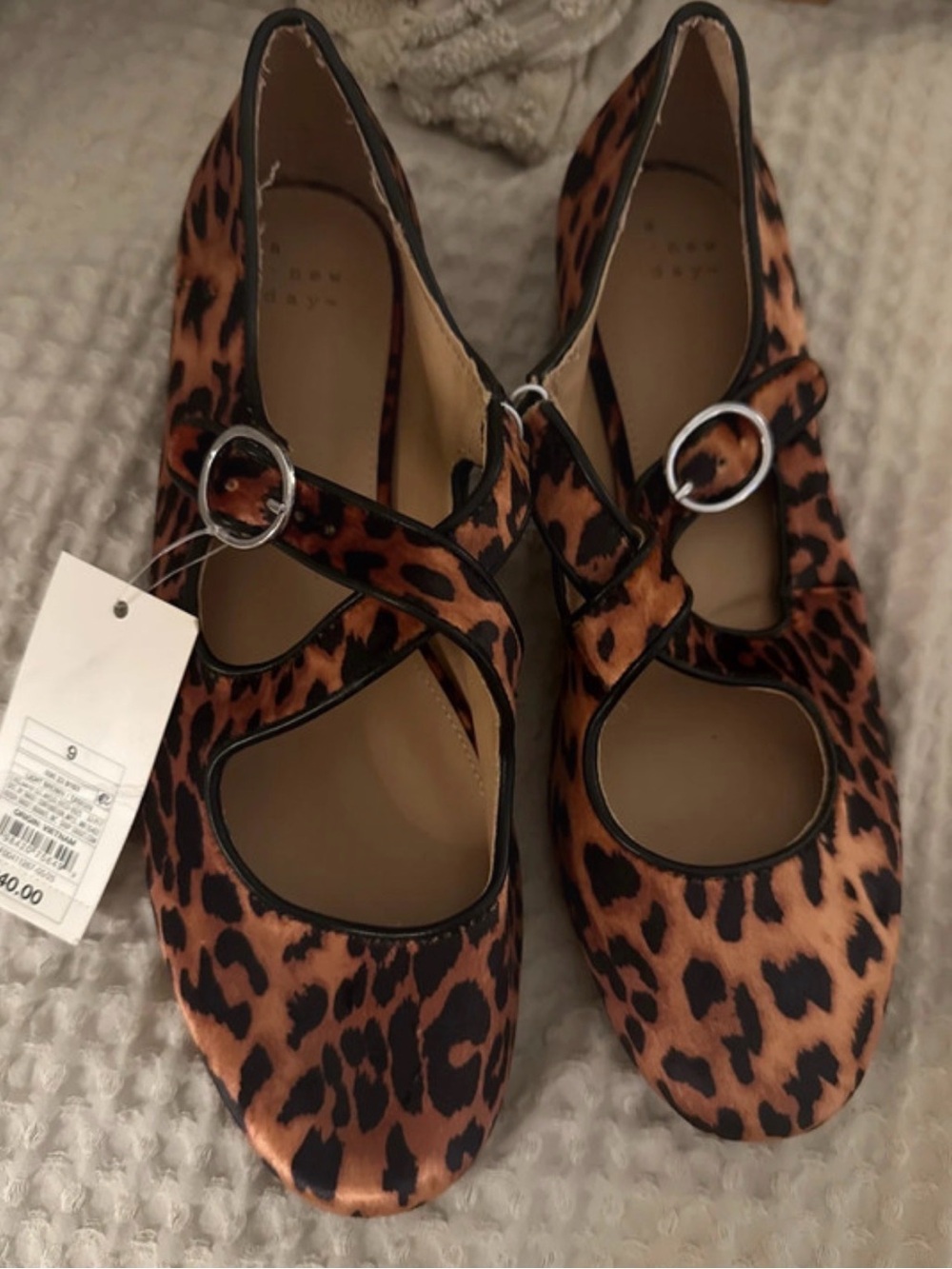 a new day Leopard Print Mary Jane Flats in Brown and Black